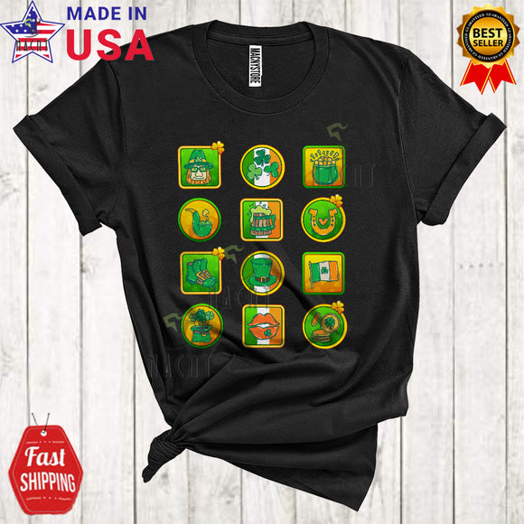 MacnyStore - St. Patrick's Day Symbols Collection Items Cool Happy St. Patrick's Day Irish Proud Symbols Lover T-Shirt
