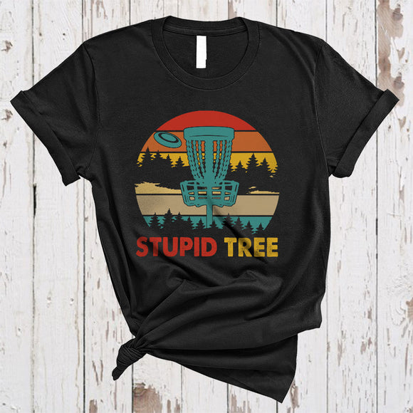 MacnyStore - Stupid Tree, Awesome Vintage Retro Matching Disc Golf, Sport Player Team T-Shirt