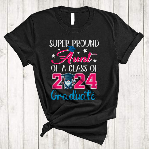 MacnyStore - Super Proud Aunt Of A Class Of 2024 Graduate, Happy Graduation Gnome, Family Lover T-Shirt