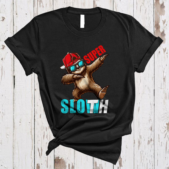 MacnyStore - Super Slow Sloth, Sarcastic Dabbing Sloth Wearing Sunglasses, Zoo Keeper Animal Lover T-Shirt