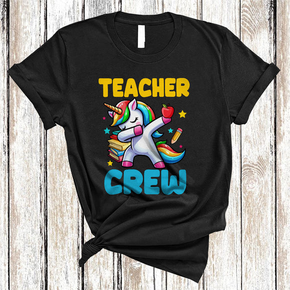 MacnyStore - Teacher Crew, Adorable Dabbing Unicorn Lover, Matching Friends Family Group T-Shirt