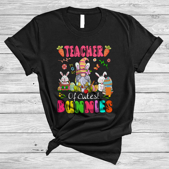 MacnyStore - Teacher Of Cutest Bunnies, Lovely Easter Bunny Gnome Gnomies, Egg Hunting Group T-Shirt
