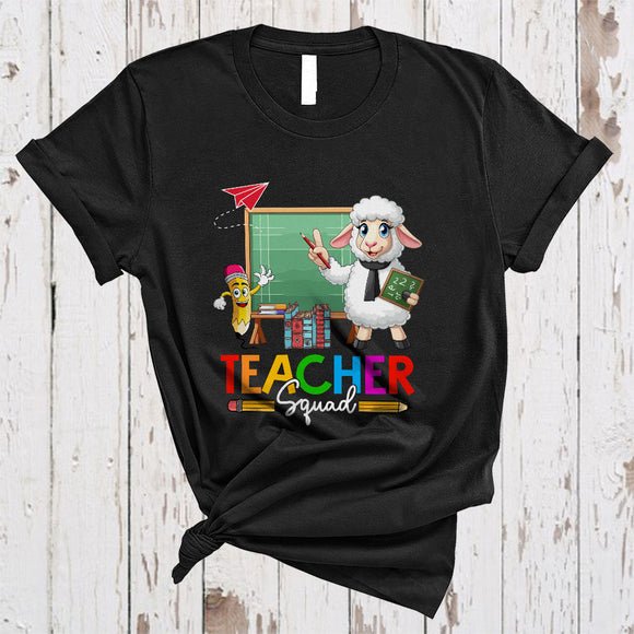MacnyStore - Teacher Squad, Adorable Sheep Teaching Animal Lover, Matching Proud Teacher Group T-Shirt