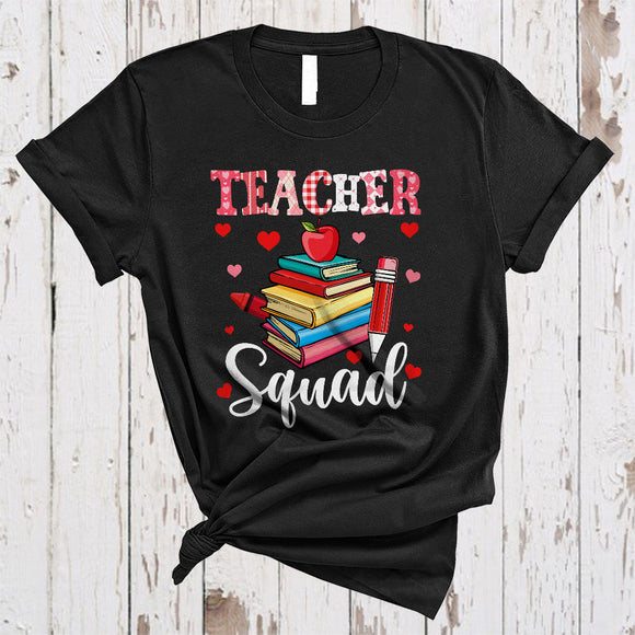 MacnyStore - Teacher Squad, Lovely Valentine's Day Teacher Tools, Valentine Hearts Matching Family Group T-Shirt