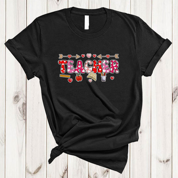 MacnyStore - Teacher, Adorable Valentine's Day Teacher Tools Hearts, Proud Teaching Teacher Group T-Shirt