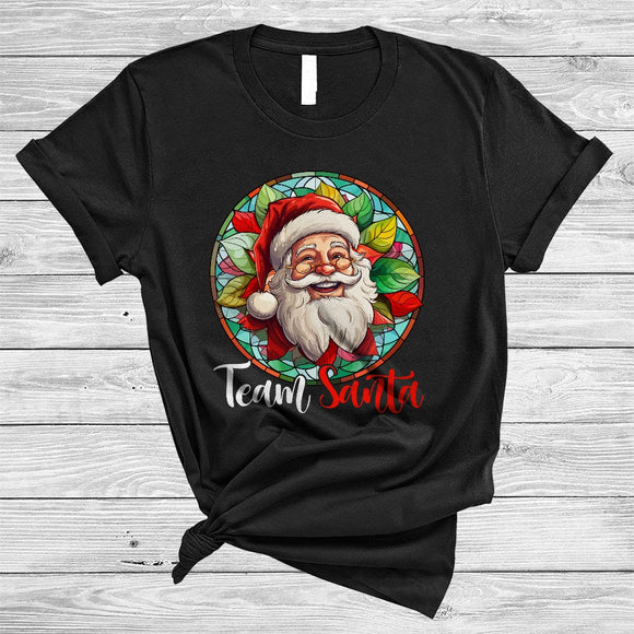 MacnyStore - Team Santa, Adorable Christmas Santa Face, Matching Pajama X-mas Family Group T-Shirt