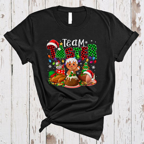 MacnyStore - Team Taster, Adorable Christmas Lights Plaid Reindeer, Santa Plaid Matching Family Pajama Group T-Shirt