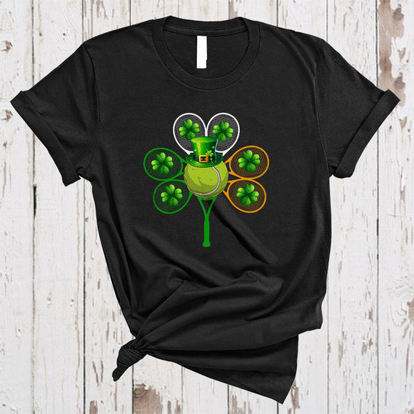MacnyStore - Tennis Clover Leaf Irish Flag, Amazing St. Patrick's Day Shamrock Shape, Sport Player Team T-Shirt