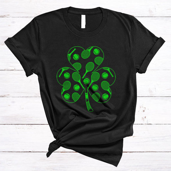 MacnyStore - Tennis Inside Shamrock, Awesome St. Patrick's Day Lucky Shamrock, Sport Team Family Group T-Shirt