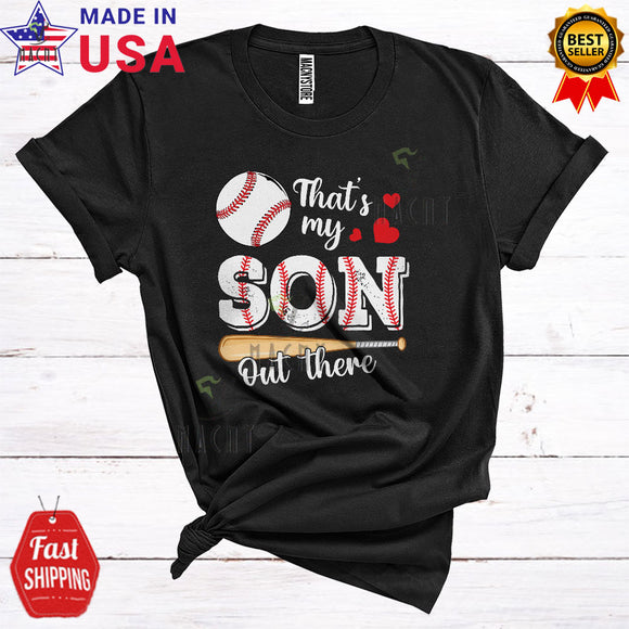 MacnyStore - That's My Son Out There Funny Cool Father's Day Mother's Day Matching Family Baseball Player T-Shirt