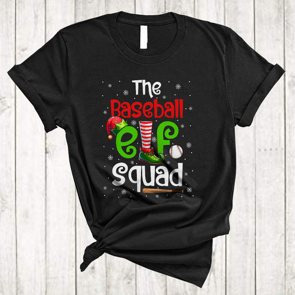MacnyStore - The Baseball ELF Squad, Awesome Christmas ELF Hat Shoes, Matching Pajamas Family X-mas Group T-Shirt