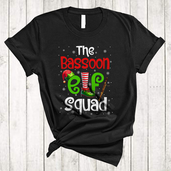 MacnyStore - The Bassoon ELF Squad, Awesome Christmas ELF Hat Shoes, Matching Pajamas Family X-mas Group T-Shirt