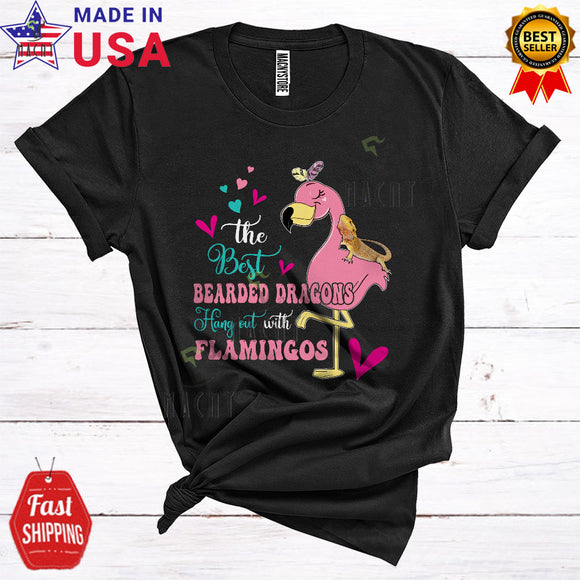 MacnyStore - The Best Bearded Dragons Hang Out With Flamingos Cute Cool Flamingo Bearded Dragon Animal Lover T-Shirt