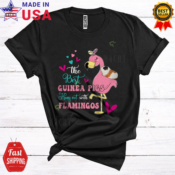 MacnyStore - The Best Guinea Pigs Hang Out With Flamingos Cute Cool Flamingo Guinea Pig Animal Lover T-Shirt