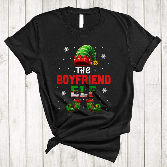 MacnyStore - The Boyfriend ELF, Lovely Merry Christmas ELF Lover, Matching X-mas Couple Anniversary Family T-Shirt