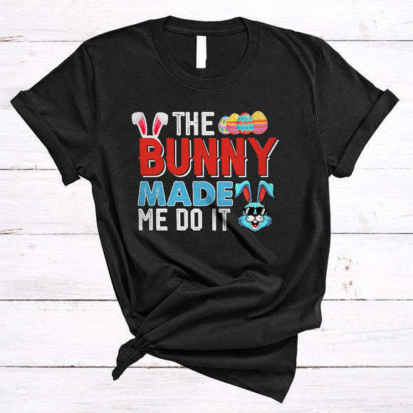 MacnyStore - The Bunny Made Me Do It, Awesome Easter Day Bunny, Matching Boys Men Easter Squad T-Shirt