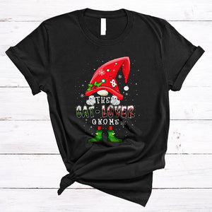 MacnyStore - The Cat-Lover Gnome, Awesome Christmas Plaid Cat Lover, X-mas Gnomes Gnomies T-Shirt