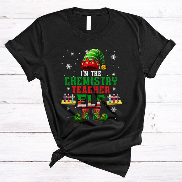 MacnyStore - The Chemistry Teacher Elf, Humorous Lovely Christmas ELF Lover, Matching Family Group X-mas T-Shirt