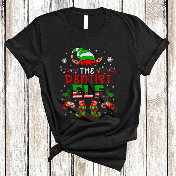 MacnyStore - The Dentist ELF, Amazing Christmas Lights ELF Lover, Matching X-mas Pajama Family Group T-Shirt
