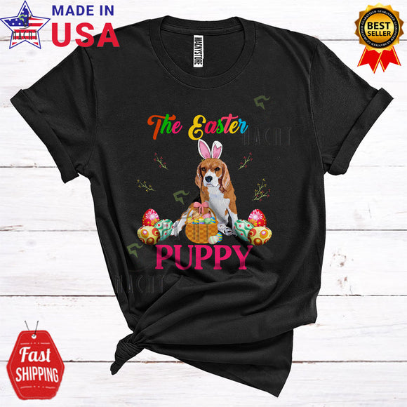 MacnyStore - The Easter Puppy Cute Funny Easter Day Bunny Beagle Dog With Easter Egg Basket Lover T-Shirt