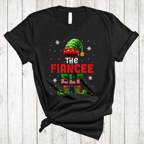 MacnyStore - The Fiancee ELF, Lovely Merry Christmas ELF Lover, Matching X-mas Couple Anniversary Family T-Shirt