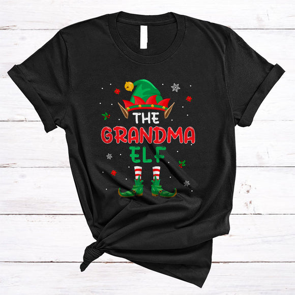 MacnyStore - The Grandma ELF Funny Cool Christmas ELF Lover Matching Xmas Pajama Family Group T-Shirt