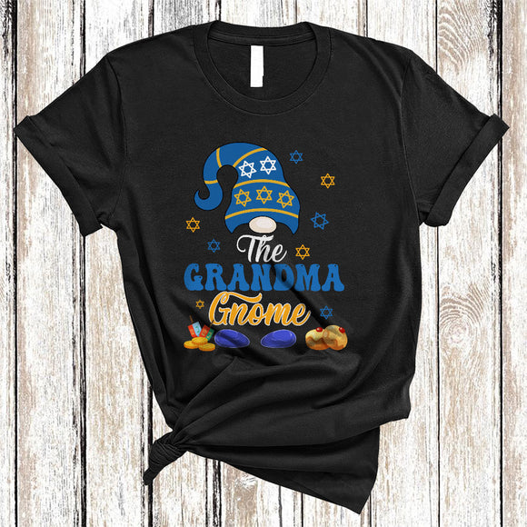 MacnyStore - The Grandma Gnome, Cool Lovely Hanukkah Gnomes Dreidel, Matching Chanukah Family Group T-Shirt