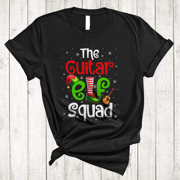 MacnyStore - The Guitar ELF Squad, Awesome Christmas ELF Hat Shoes, Matching Pajamas Family X-mas Group T-Shirt