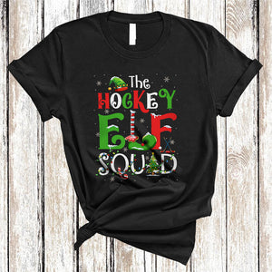 MacnyStore - The Hockey ELF Squad, Joyful Christmas ELF Hockey Player, Matching X-mas Sport Team Group T-Shirt