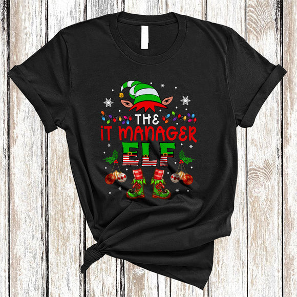MacnyStore - The IT Manager ELF, Amazing Christmas Lights ELF Lover, Matching X-mas Pajama Family Group T-Shirt