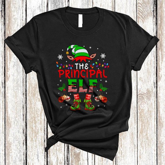 MacnyStore - The Principal ELF, Amazing Christmas Lights ELF Lover, Matching X-mas Pajama Family Group T-Shirt