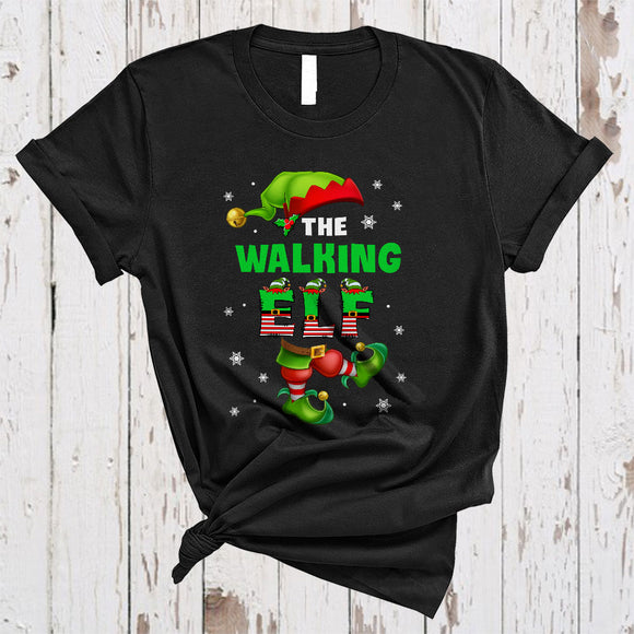 MacnyStore - The Walking ELF, Amazing Christmas ELF Walking Lover, Snow Around X-mas Group T-Shirt