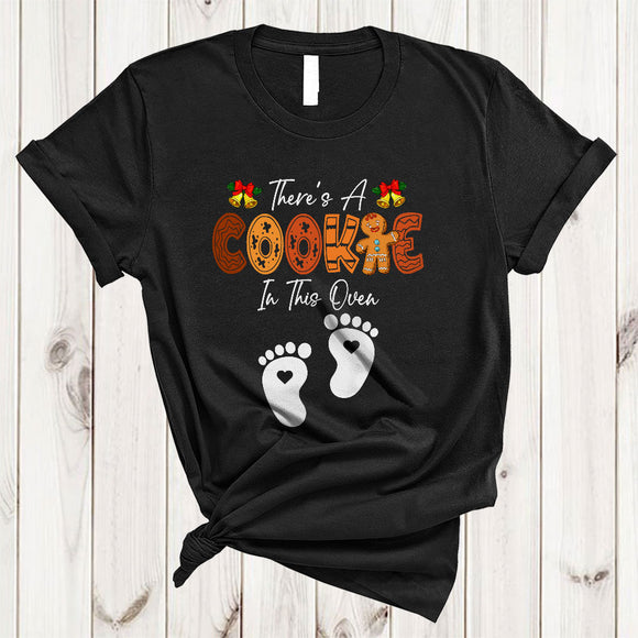 MacnyStore - There's A Cookie In This Oven, Joyful Christmas Cookies, Pregnancy Announcement Family T-Shirt