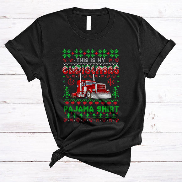 MacnyStore - This Is My Christmas Pajama Shirt Cool Merry Xmas Sweater Family Group Truck Lover T-Shirt