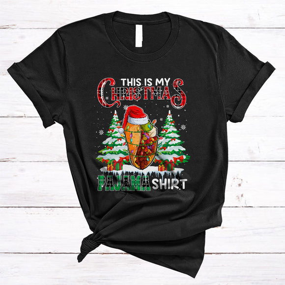 MacnyStore - This Is My Christmas Pajama Shirt, Awesome Santa Taco Lover, X-mas Lights Snow Around T-Shirt