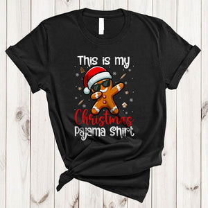 MacnyStore - This Is My Christmas Pajama Shirt, Cheerful Cute Dabbing Gingerbread, Cookie Bakers Squad T-Shirt