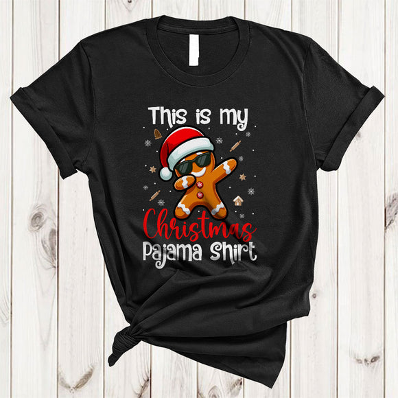 MacnyStore - This Is My Christmas Pajama Shirt, Cheerful Cute Dabbing Gingerbread, Cookie Bakers Squad T-Shirt