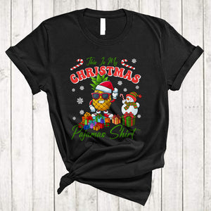MacnyStore - This Is My Christmas Pajama Shirt, Funny Joyful Santa Pinepple Lover, Snowman X-mas Group T-Shirt