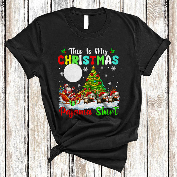 MacnyStore - This Is My Christmas Pajama Shirt, Lovely Awesome X-mas Ferret Lover, Santa Reindeer Sleigh T-Shirt