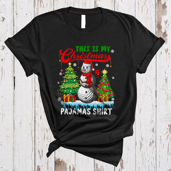 MacnyStore - This Is My Christmas Pajamas Shirt, Lovely X-mas Tree Snowman Golf, Sport Player Team T-Shirt