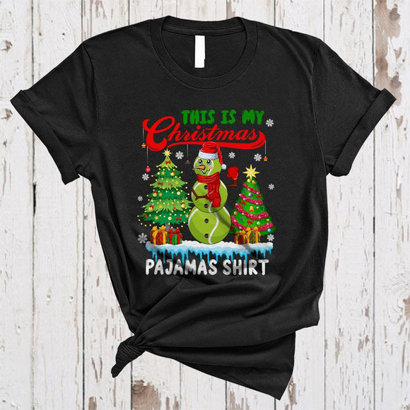 MacnyStore - This Is My Christmas Pajamas Shirt, Lovely X-mas Tree Snowman Tennis, Sport Player Team T-Shirt
