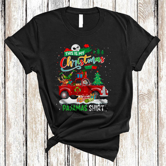 MacnyStore - This Is My Christmas Pajamas Shirt, Wonderful X-mas Plaid Santa Pickup Trucks Driver, Family Group T-Shirt
