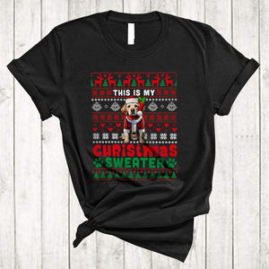 MacnyStore - This Is My Christmas Sweater, Adorable X-mas Snow Santa Labrador Retriever, Snow Pajama Family T-Shirt
