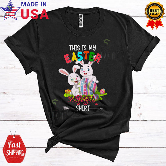 MacnyStore - This Is My Easter Pajama Shirt Cool Cute Easter Day Bunny Hunting Easter Eggs Squad T-Shirt
