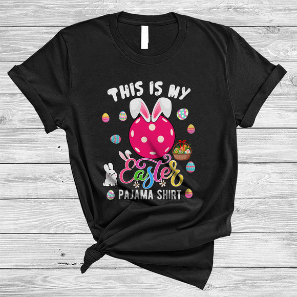 MacnyStore - This Is My Easter Pajama Shirt, Lovely Easter Day Pickleball Player Bunny, Matching Sport Team T-Shirt