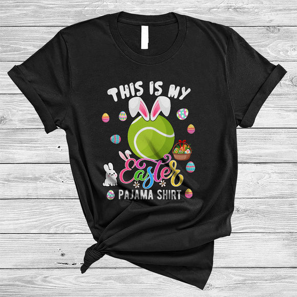 MacnyStore - This Is My Easter Pajama Shirt, Lovely Easter Day Tennis Player Bunny, Matching Sport Team T-Shirt
