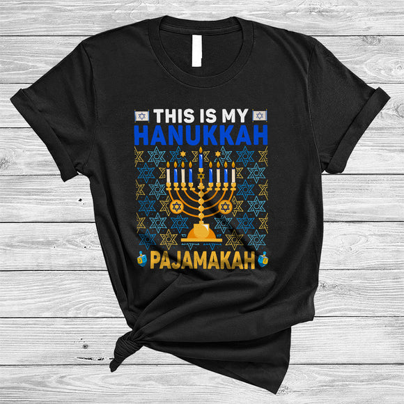 MacnyStore - This Is My Hanukkah Pajamakah, Wonderful Hanukkah Chanukah Menorah, Family Group T-Shirt