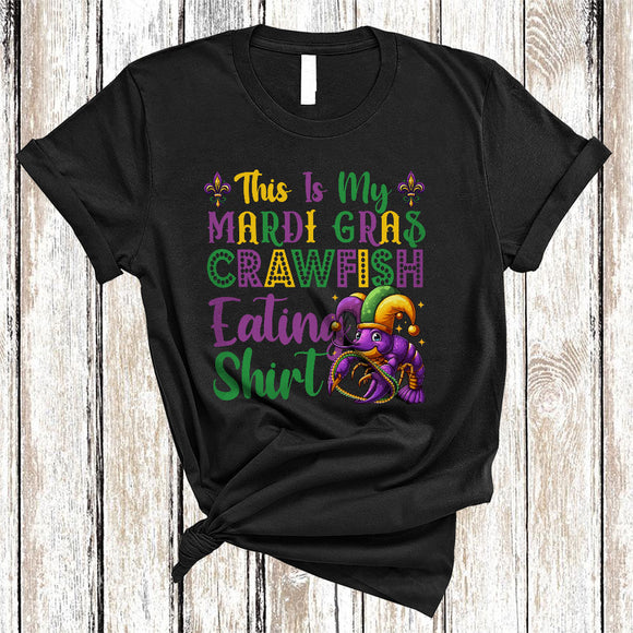 MacnyStore - This Is My Mardi Gras Crawfish Eating Shirt, Humorous Mardi Gras Beads Crawfish, Friend Family T-Shirt