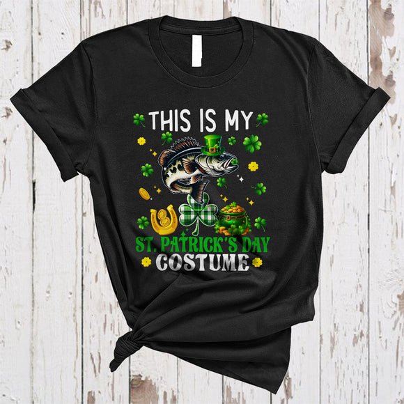 MacnyStore - This Is My St. Patrick's Day Costume, Lovely Plaid Shamrock Fish Lover, Irish Family Group T-Shirt
