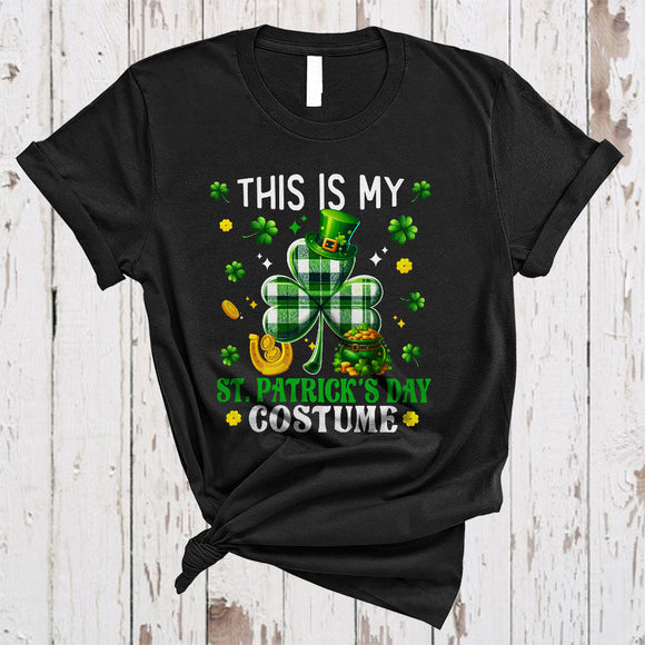 MacnyStore - This Is My St. Patrick's Day Costume, Lovely Plaid Shamrock Lover, Irish Family Group T-Shirt